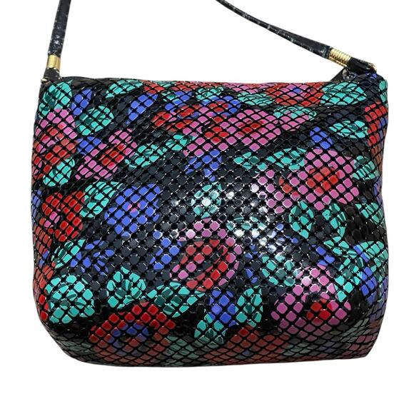 Vintage Unbranded Multi Color Floral Beaded Crossbody Bag and Change Purse - Picture 5 of 15